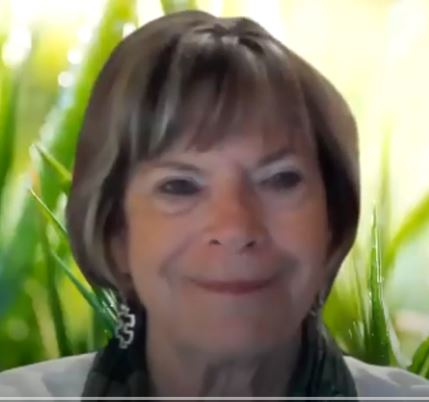 Sunday Guided Meditation speaker screen capture of youtube video. Female new though science of mind practitioner