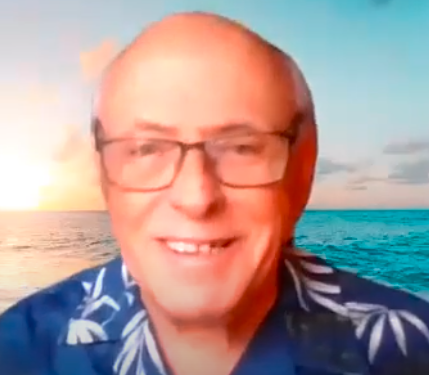 Online Guided Meditation Youtube Channel Center for Spiritual Living Chico on Simplicity Meditation registered science of mind wearing glasses and a Hawaiian shirt