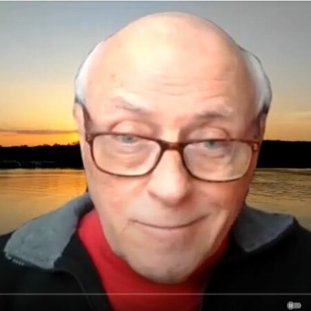 Screen shot capture of guided meditation instructor from online zoom meditation