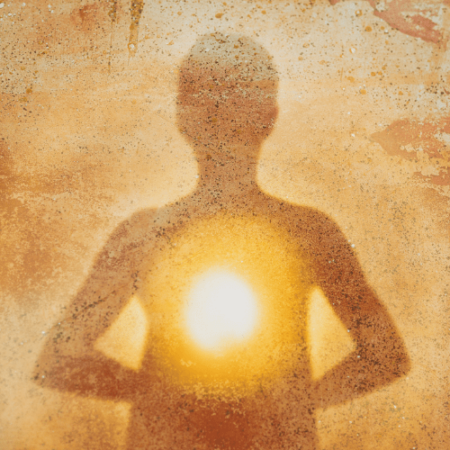 Image of a human glowing spiritual image for meditation