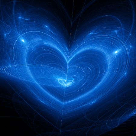 Glowing blue heart vibration image